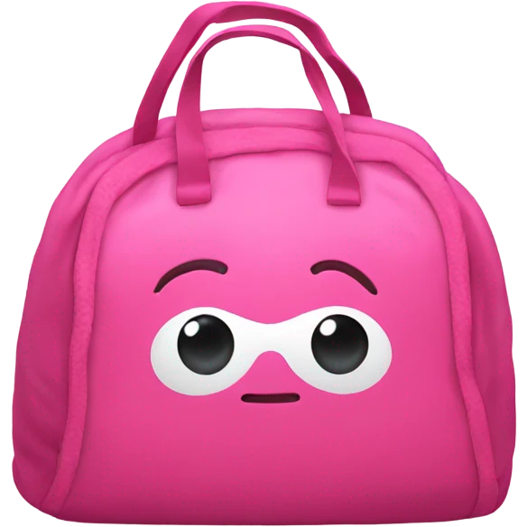 Pink gym bag with bow emoji