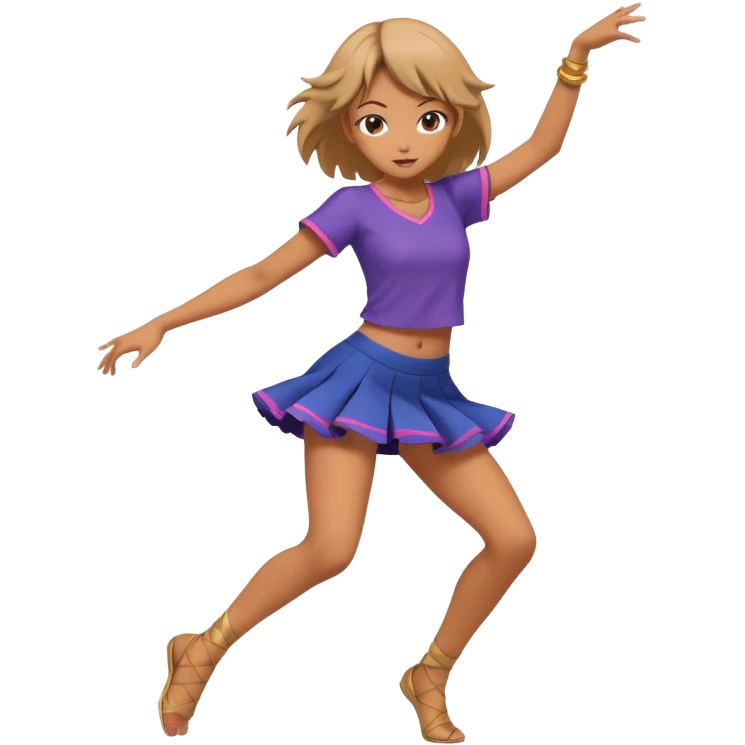 Una chica de anime bailando  que se mueve  emoji