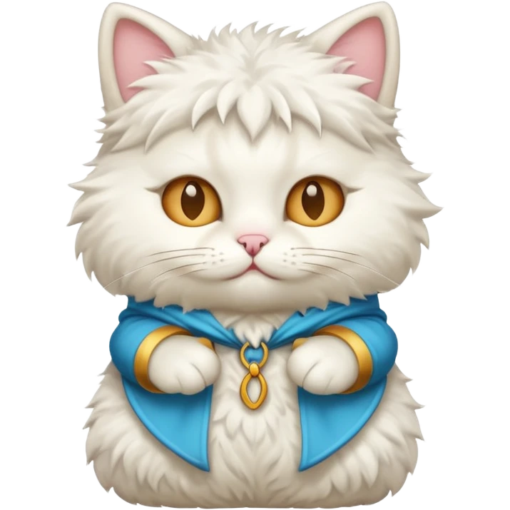 white cat with funny costume emoji