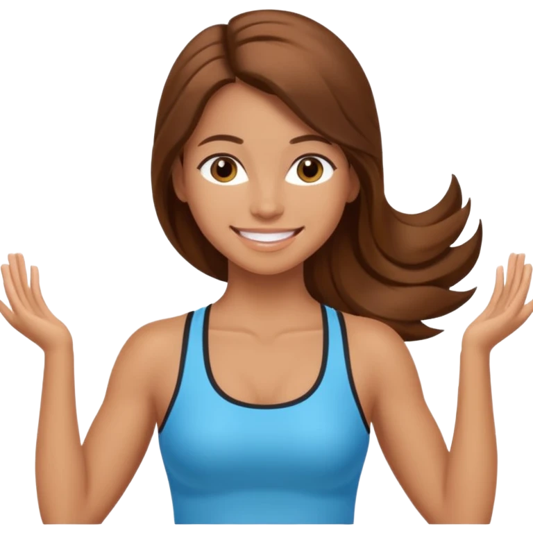 Pilates girl tan skin and brown long hair  emoji