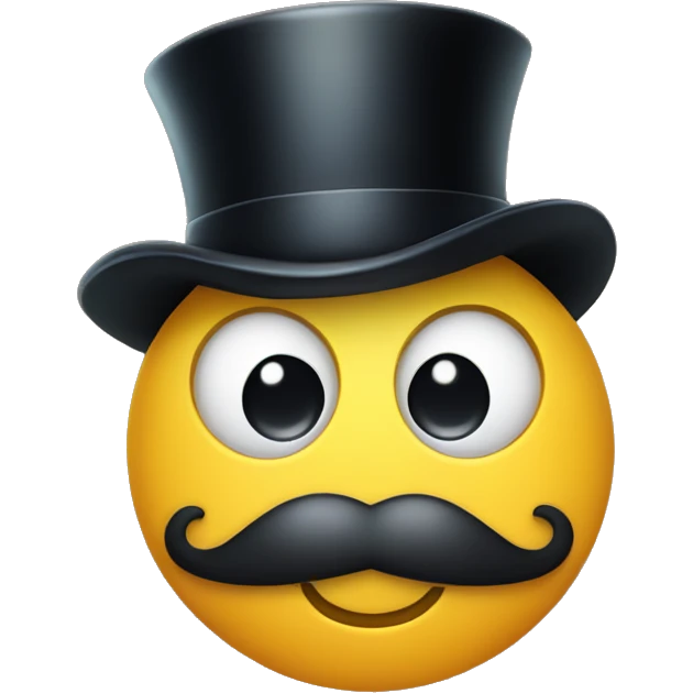 Smiley face with monocle and top hat emoji
