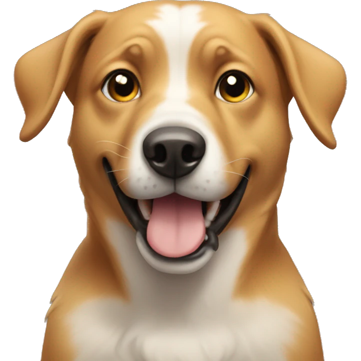A dog flashing  emoji