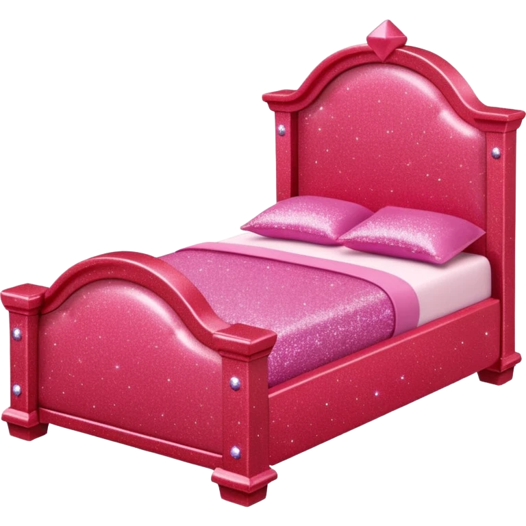 red glitter barbie dollhouse bed emoji