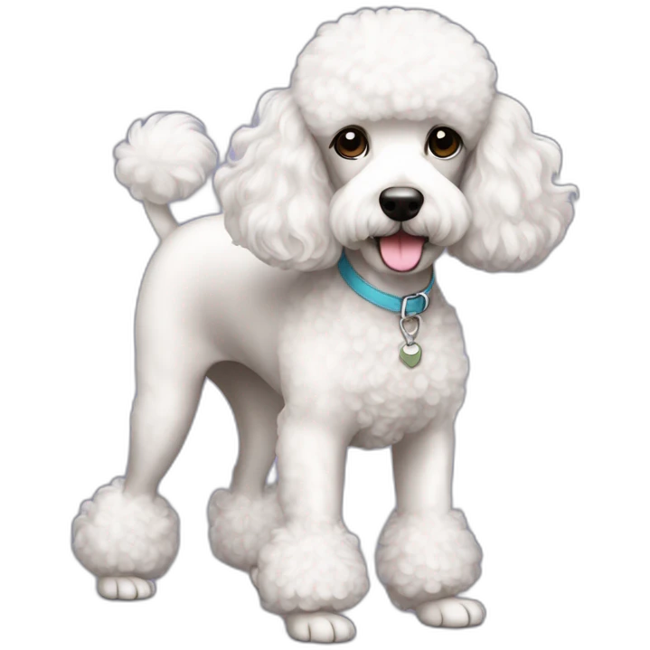 Dog Standart Poodle full body emoji