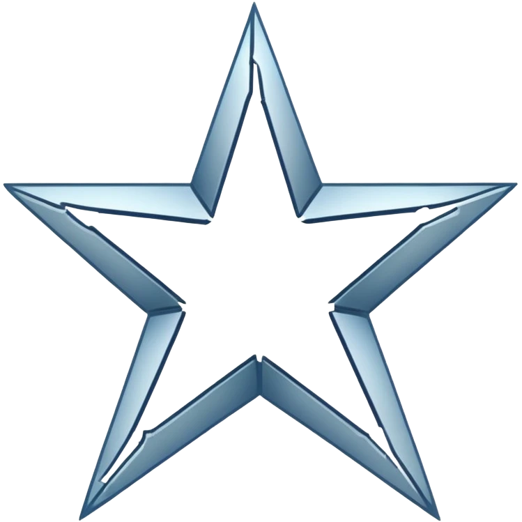 Generate me like a broken star in half or maybe three pieces but so people still can see it’s a star lie make it white outline and empty inside and same thing with a star make two emojisi meant a broken star and white out lune emoji