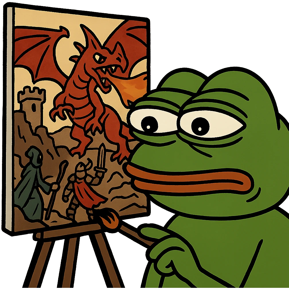 pepe painting dungeons and dragons emoji