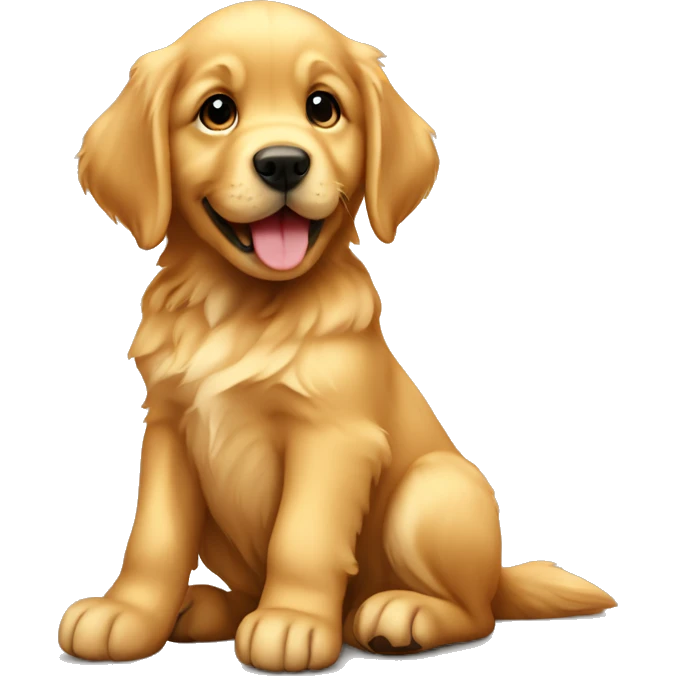 Golden retriever puppy sitting  emoji
