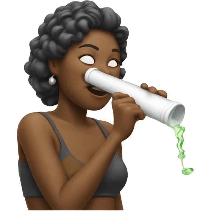 Woman hitting bong emoji