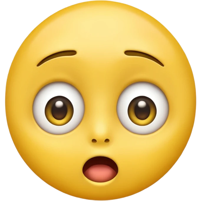 surprised yellow face emoji, wide eyes and open mouth, high quality, smooth shading, bright colors, clean background emoji