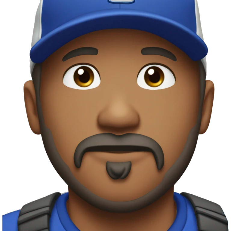 Gamer dad blue baseball cap goatee brown eyes emoji