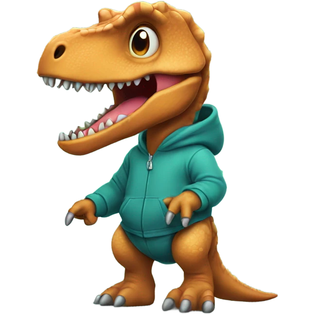Dinosaur wearing hoodie emoji