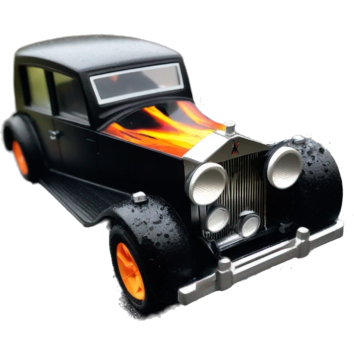    Hot wheels Darth Vader themed 1934 Rolls Royce scary Halloween monster rc car on  dark raining road  emoji