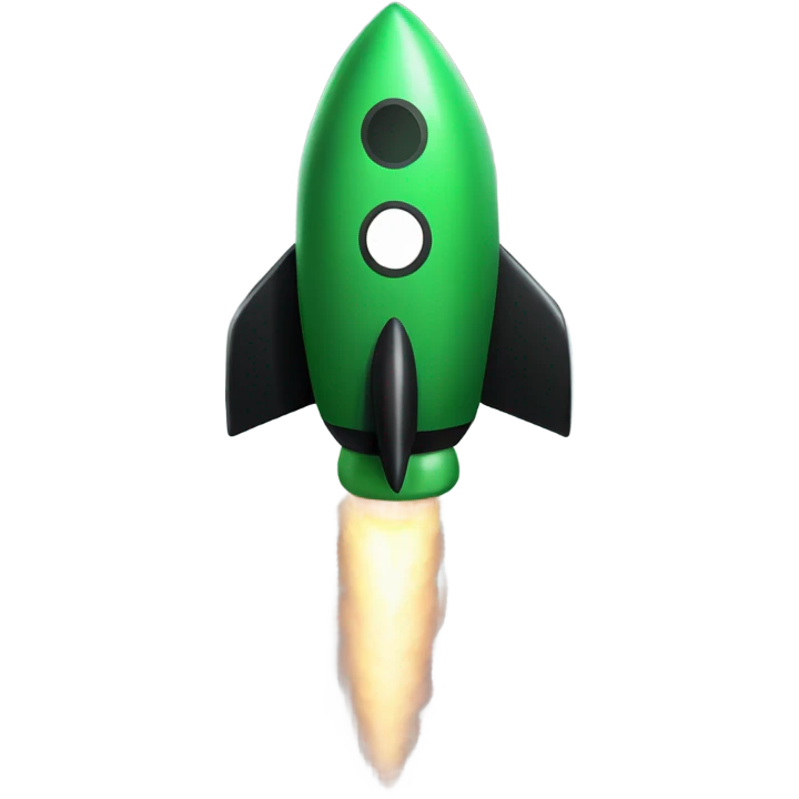 green and black rocket ship emoji