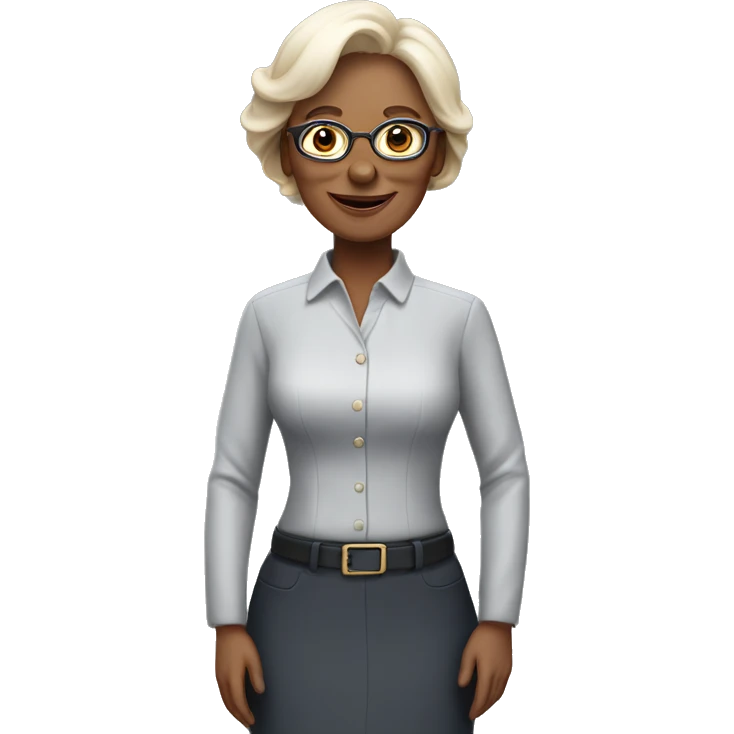 50 years old office lady with long service achievement  emoji