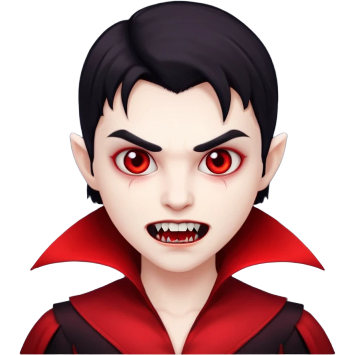 red vampire with gfangs and with red outfit emoji