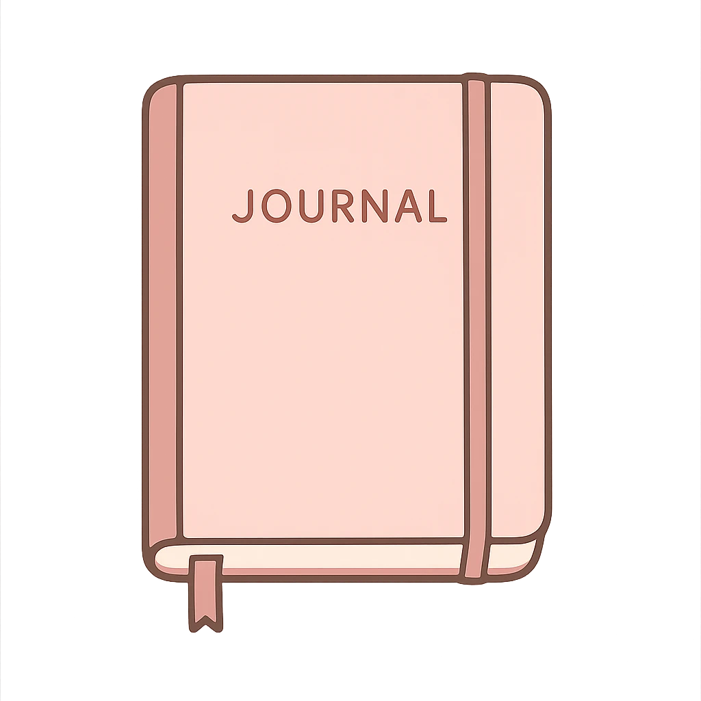 flat toon light pink journal emoji