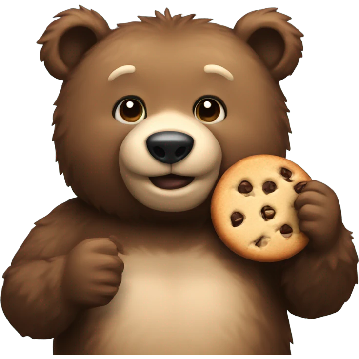 Bear holding cookie emoji