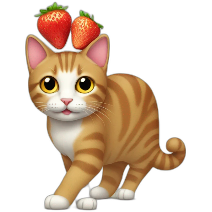 cat with strawberry in his back emoji