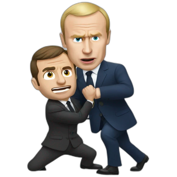 macron fight with putin emoji