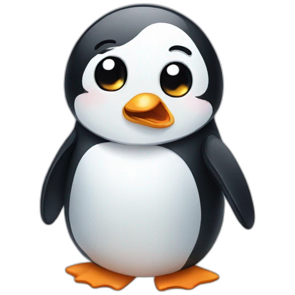 Cute penguin with tears emoji