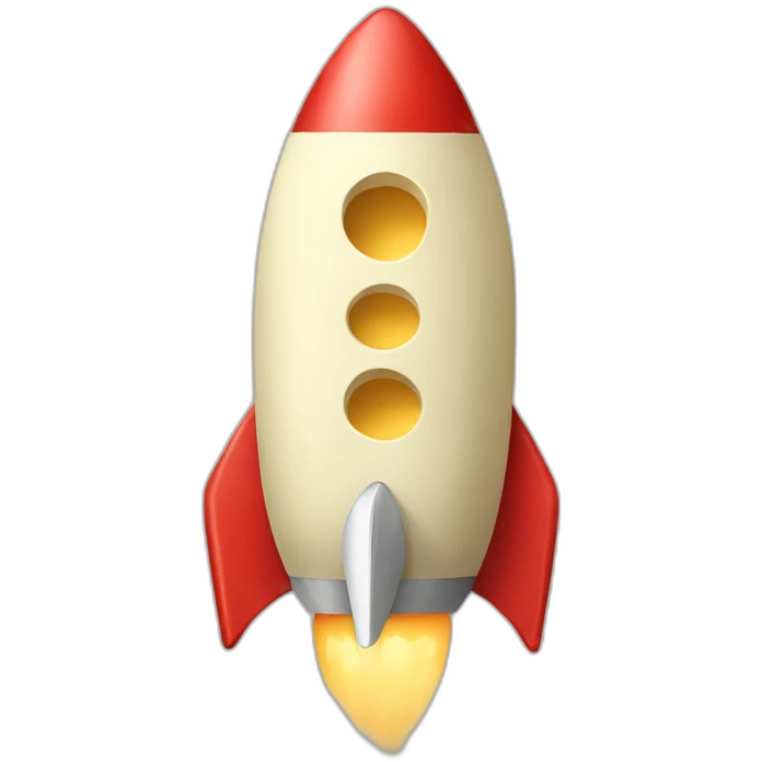 A rocket with a provolone cheese emoji