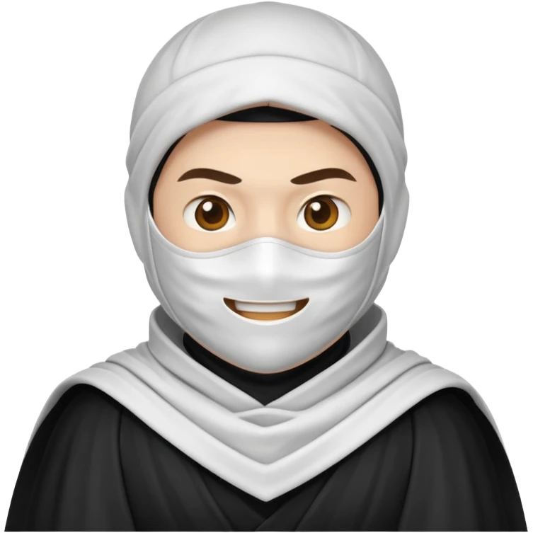 Emoji de ninja capa blanca emoji