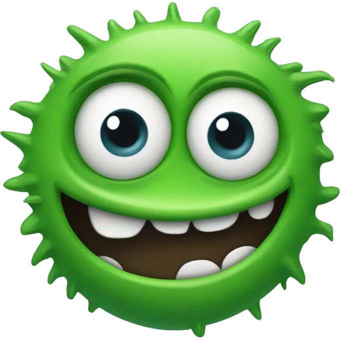 One eyed green happy monster emoji