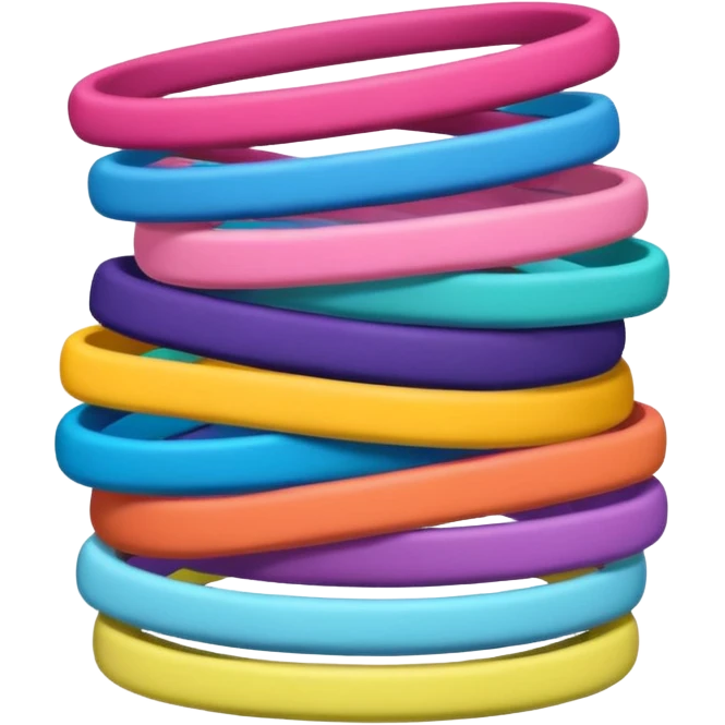 hair tie for tying hair，colourful，两三根叠在一起，不要一大堆 emoji