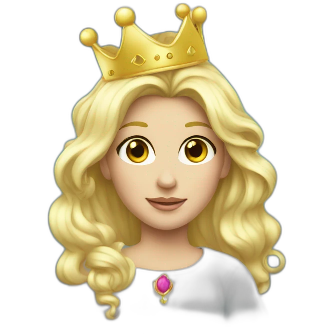 blond princess white with crown white iridescente hoodie emoji