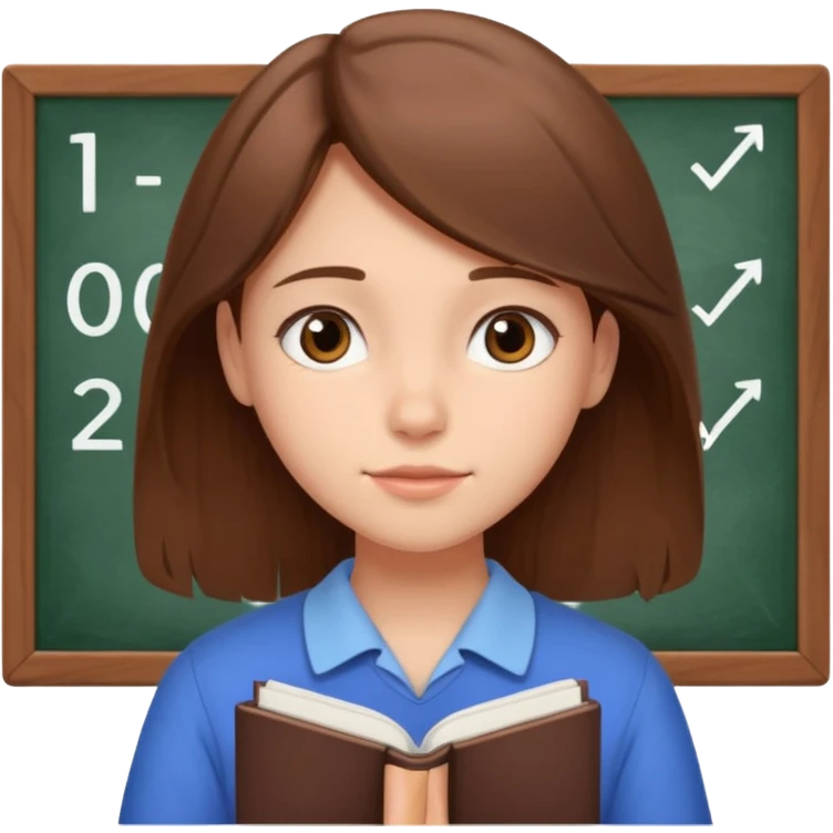 determined shy girl who is dreaming of 100% on her exam  brown hair emoji