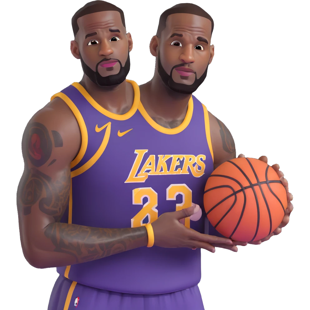 LeBron James holding a basketball emoji