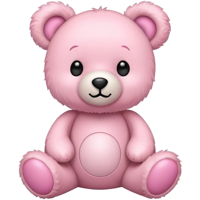 Pastel pink teddy bear toy emoji