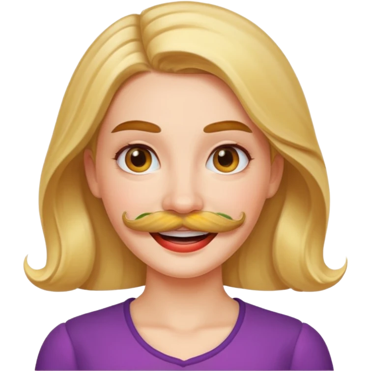 woman with mustache emoji