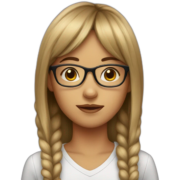 girl,wearing glasses,bangs emoji