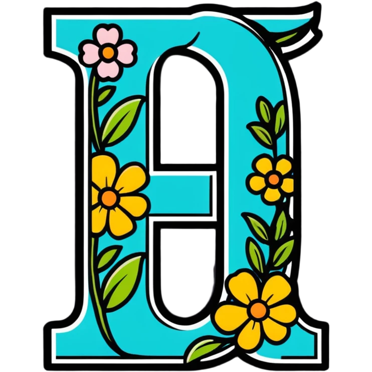 fancy decorative letter J with floral elements emoji