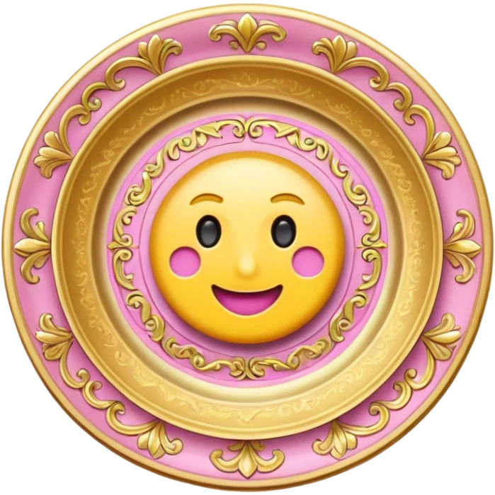 plate gold pink emoji