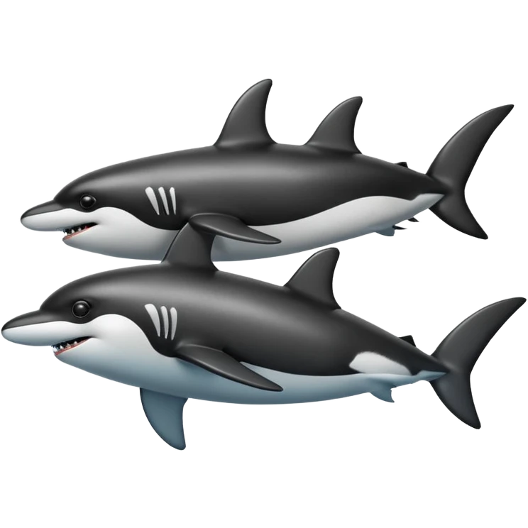 Penguin riding a shark emoji