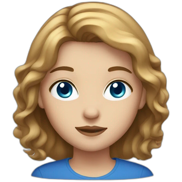 girl with light brown hair and blue eyes  emoji