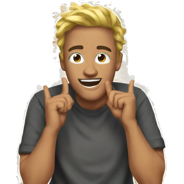 Youtuber disant merci beaucoup emoji