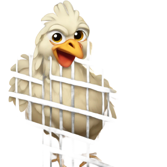 Chicken in a jail emoji