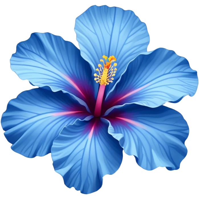 Blue hibiscus flower emoji