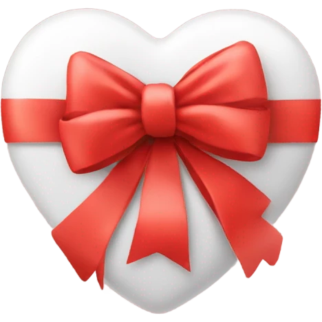 gift heart soft red color white bow emoji