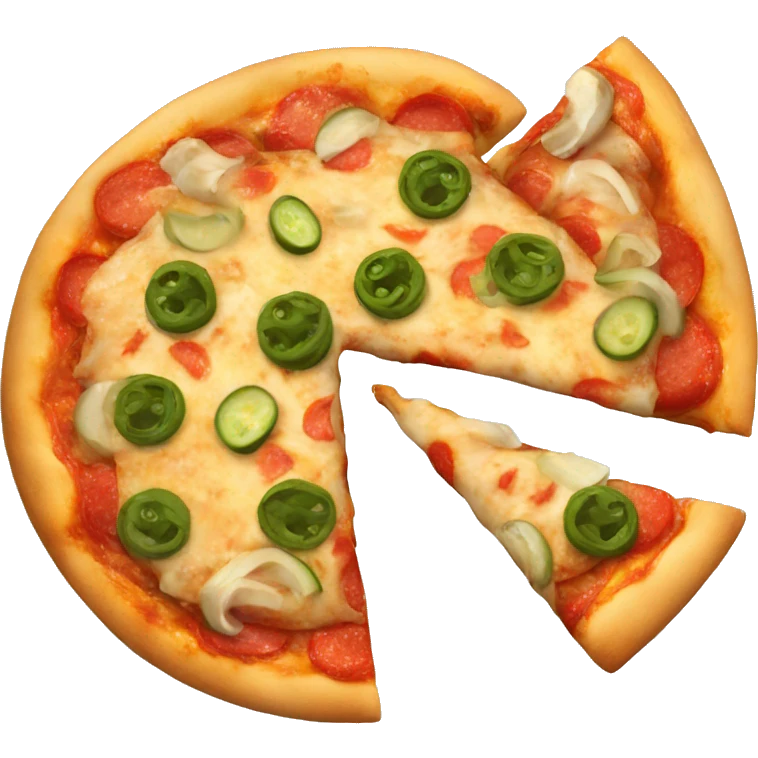 Pizza with pickles on it  emoji
