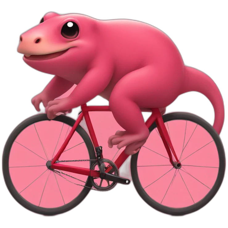 slowpoke on red fixed gear bicycle emoji