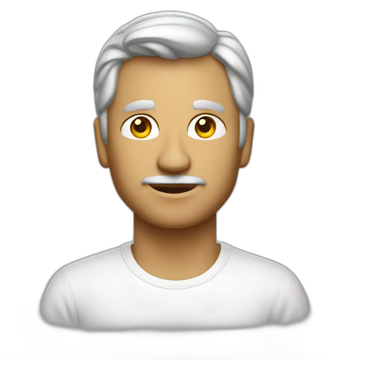 ex chief designer of apple with white t shirt emoji