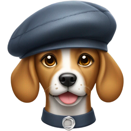 Dog wearing French beret emoji
