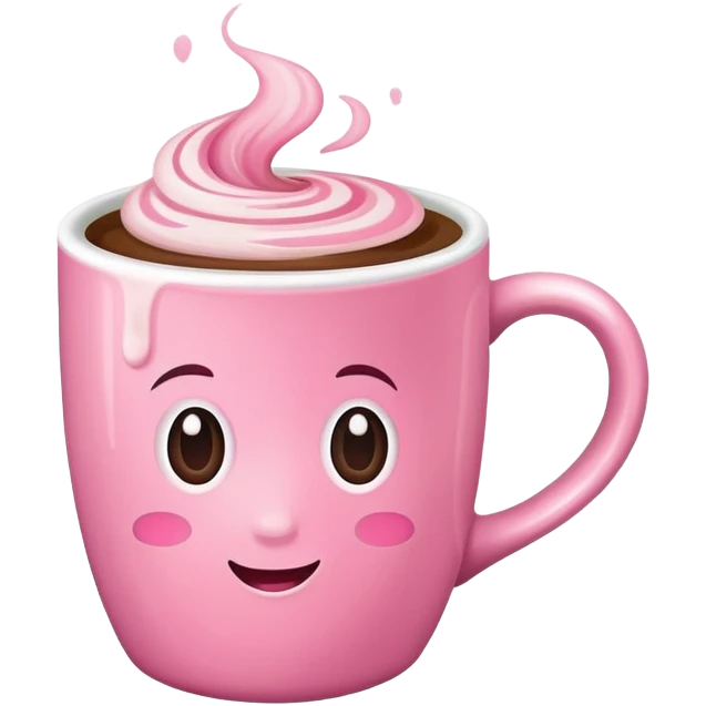 Pink coffee emoji
