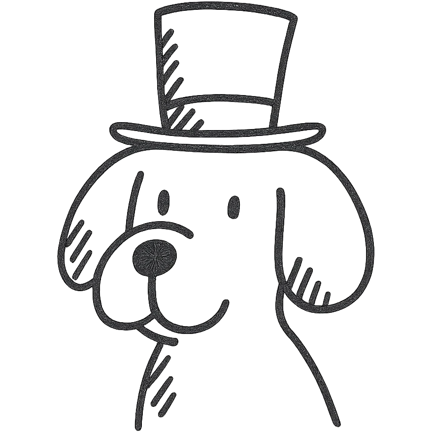 dog with a tophat emoji