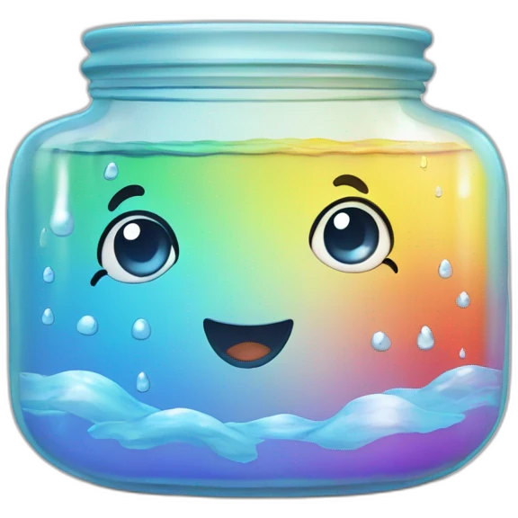 Rain bow dash in jar with with water emoji