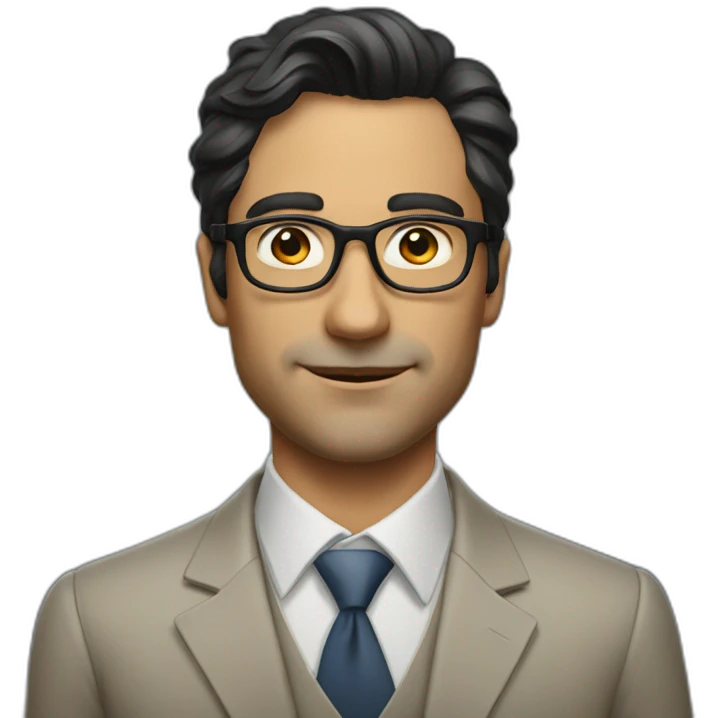 Distinguished man with glasses and dark hair late thirties emoji